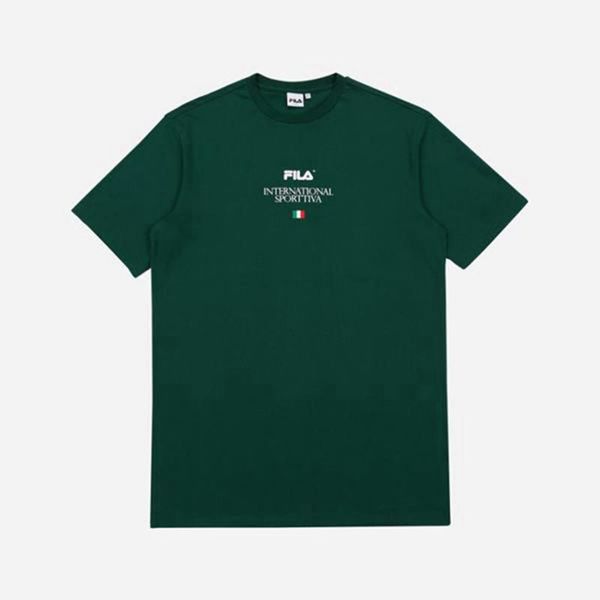 Camisetas Manga Corta Fila Hombre Verde - Sportive Logo S/S - España 902857TAX